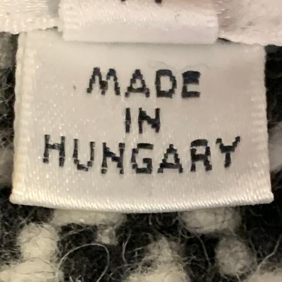 CARVEN Size M Grey Black Wool Blend Tweed Zip Up Belted Biker Jacket - Picture 6 of 8